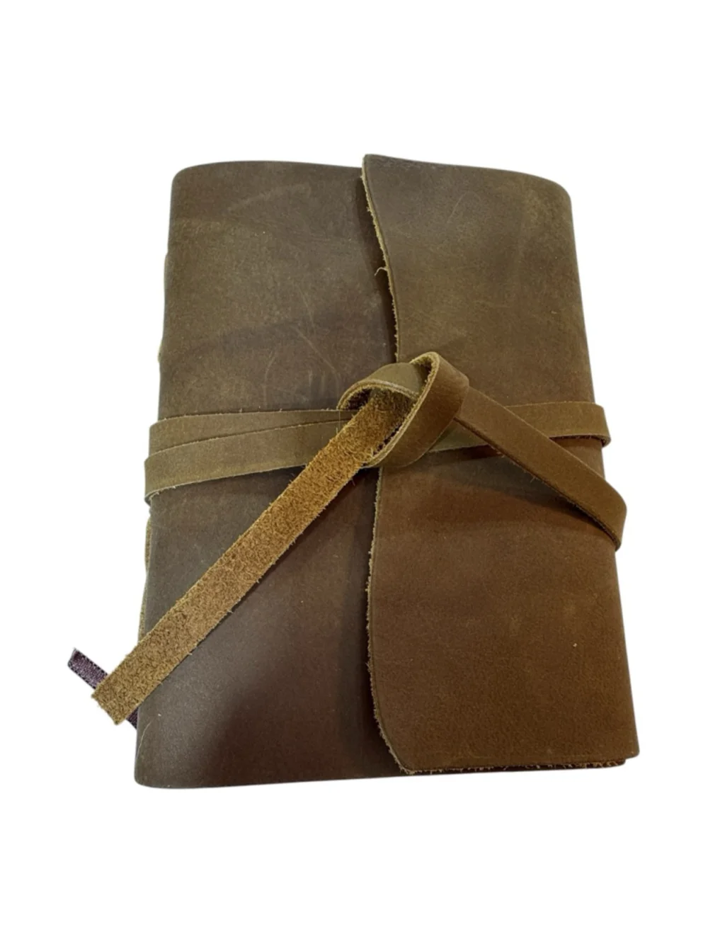 Vintage Style Leather Journal 5x7 New Wrap Tie Notebook Rustic Handmade Look